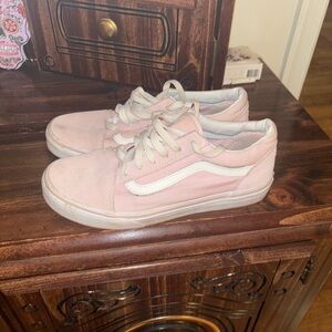 Pink and White Vans Sneakers